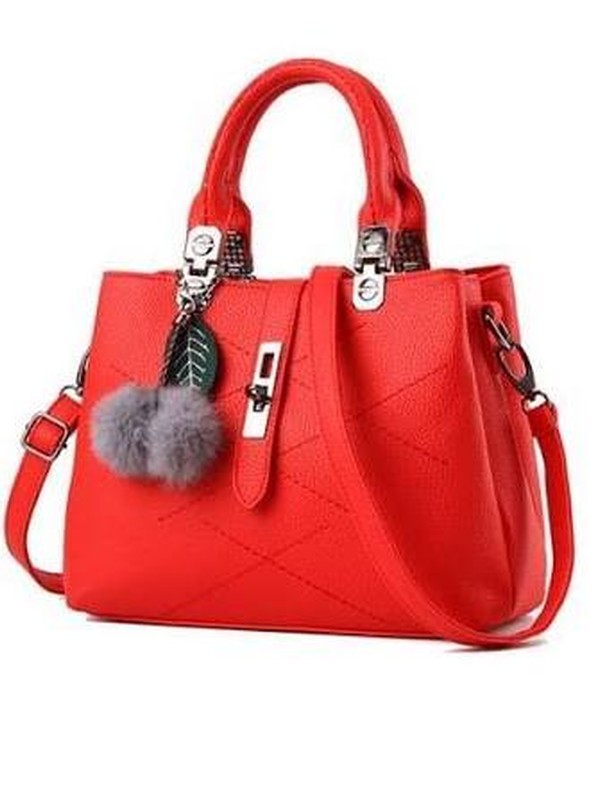 Red Structured Handbag